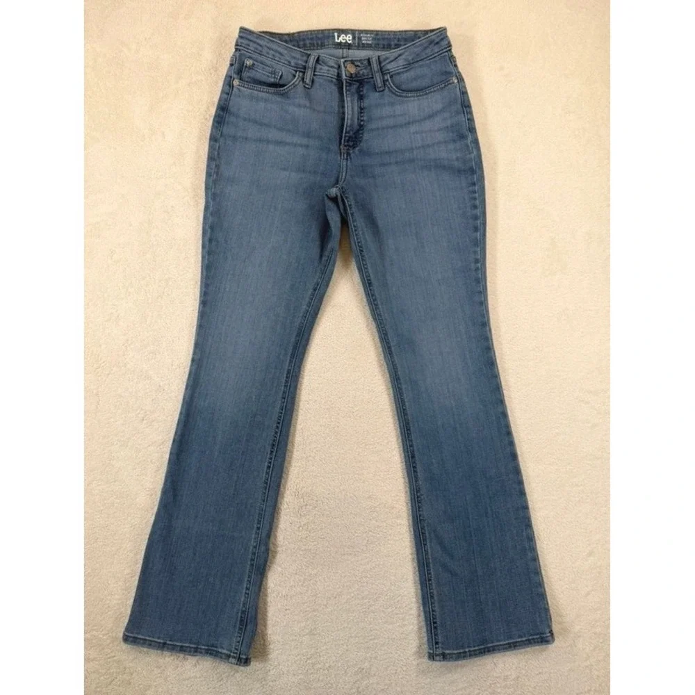 Lee Regular Fit Bootcut Jeans Medium‎ Wash Mid Rise Denim Womens 6M 28x30